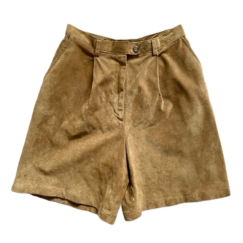 Vintage LAUREN Ralph Lauren Genuine Leather Suede High Waisted Shorts